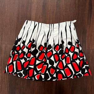 Talbot's Petites - Pleated Drop Skirt Black/Red/White Sz 16